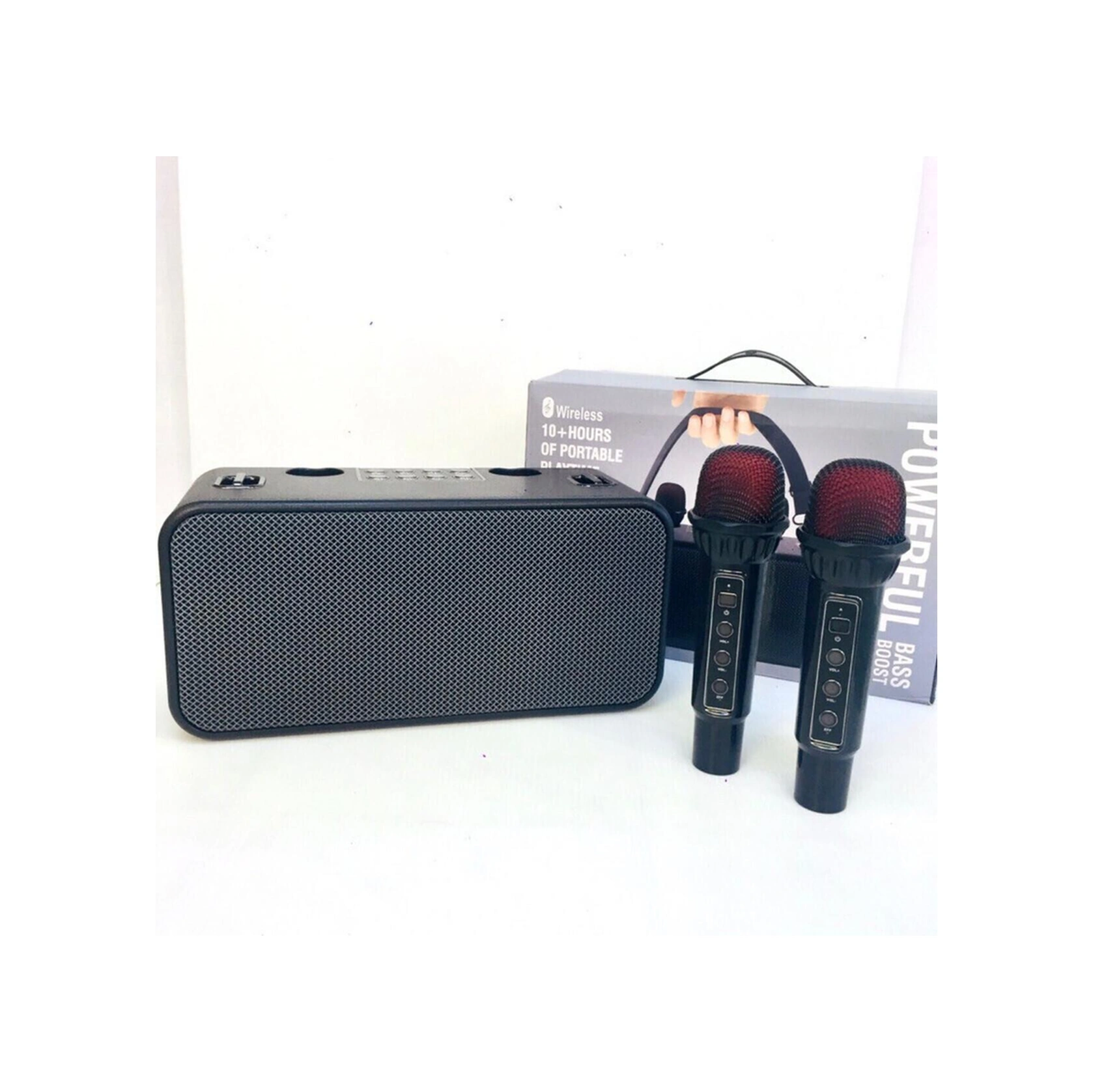 186pro Çift Mikrofonlu Bluetooth Speaker Kablosuz Şarjlı Karaoke Hoparlör-115387