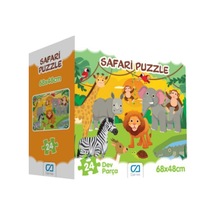 Ca Games 24 Parça Safari Yer Puzzle 5232, Çocuklar Için Hayvanlı Yer Puzzle
