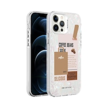 Mobilefix Apple Uyumlu iPhone 12 Pro Max Mermer Desenli Marbello Kılıf-kahverengi Kahverengi