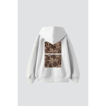 Startmore Dimension Leopar Baskılı Oversize Unisex Premium Beyaz Beyaz