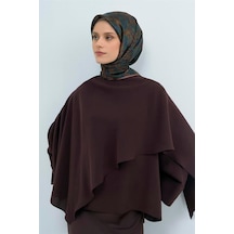 Armine Sura Saf İpek Eşarp 9540 - 04 Siyah Turuncu Batik Desen Siyah Turuncu