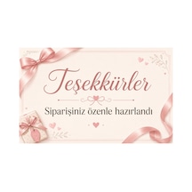 100 Adet Teşekkür Kartı 8x5 Cm Sipariş Notu, Paket İçi Müşteri Teşekkür Kartı - Krem - 022