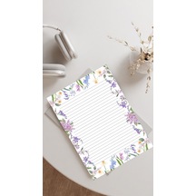 20 Adet 20x28 cm Boyutunda Çiçekli Mektup Kağıdı/not Kağıdı Model 6