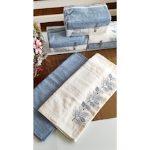 Nurpak Çeyizlik 2.li Set Lüks 50x90cm. %100 Pamuk El,yüz Havlusu Özel Hediyelik Ambalajda Mavi