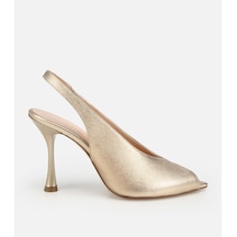 Hotiç Kadın Deri Gold Burnu Açık İnce Topuklu Stiletto Çok Renkli