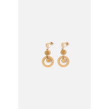 İç Top Detaylı Küpe Gold