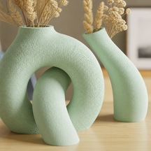 Bezos 3d Baskı Interlocking Vazo - İç İçe Geçen Dekoratif Vazo-mint Bzstk