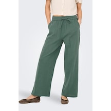 Only Kadın Belden Bağlama Detaylı Yeşil Pantolon - 15319090 Yeşil