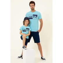 U.S. Polo Assn. Erkek Turkuaz Bisiklet Yaka Tişört 50247339-vr093 Renkli