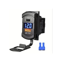 Bluray Terminal 12v/24v Usb Rocker Switch Soketi Kapaklı, Pd Ve Qc3.0 İle Birlikte Led Voltmetre Özelliklerine Sahip, Tekne, Rv Ve Motosikletler İçin Tasarlanmış Rocker Tipi Deniz Anahtar Panelleri, Pilsiz