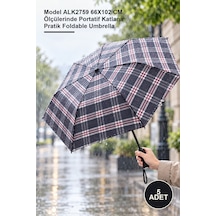 5 Adet Katlanabilir Şemsiye Model Alk2759 66x102 Cm Ölçülerinde Portatif Katlanır Pratik Foldable Umbrella