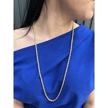 Pirinç Halat Zincir 22 Ayar Altın Kaplama 80 Cm 4mm