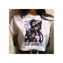 Tarzsokak Beyaz Jinx Arcane Maymun Anime Cosplay Tees Unisex Grunge Estetik Ka
