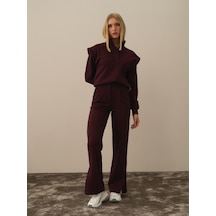 Xint Bordo Pamuk Dokulu Regular Fit Sweat Pantolon 470414