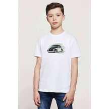 Tshirthane Vw Wosvos Beetle Baskılı Unisex Çocuk Beyaz T-Shirt