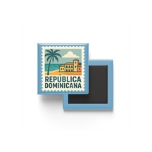Buzdolap Magneti Dominik Cumhuriyeti Santo Domingo Renkli Posta Pulu Temalı - 9x9 Cm