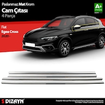 S-dizayn Fiat Egea Cross Krom Cam Çıtası 4 Prç. 2020 Üzeri Mat Krom A+ Kalite