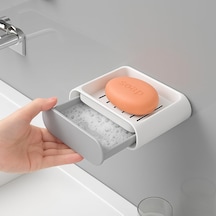 Mallart 2 Adet Su Hazneli Katı Sabunluk Seti Duvara Yapışan, Çekmeceli Drenaj Tasarım Banyo &amp Mutfak Çok Renkli