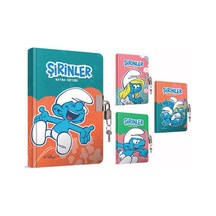 Gıpta Şirinler Hatıra Defteri Kilitli İplik Dikişli Sert Kapak 14x20 96 Yaprak 3-7784000-2011