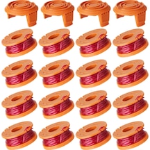 Tenfowee Worx İçin 20'li Yer Değiştirme Seti: 16 Adet Wa0010 Makine İpi Bobini + 4 Adet Kapak - Hızlı Kesim, Zaman Tasarrufu, Dayanıklı Nilon