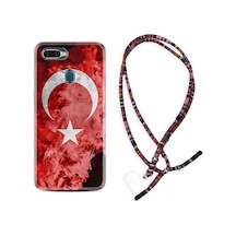Oppo Ax7 Kılıf Rasta Boyun Askılı Şanlı Türk Bayrağı 3 1395 Siyah