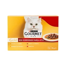 Tr Gold Parça Sığır Etli Yaş Kedi Maması Multipack 85 Gr. 12 Al 9 Öde