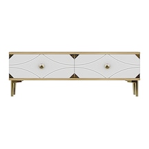 Tsa1297dbg - Alfa Tsa120 Tv Stand, Tv Sehpası, Tv Ünitesi Safirmeşe - Beyaz - Gold 120cm