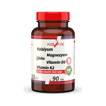 Nevfix Kalsiyum Magnezyum Potasyum Çinko Vitamin D3 Vitamini 90 Tablet