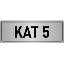 Metal Yönlendirme Levhası, Departman Kapı İsimliği Kat 5 10x20 cm Gümüş Renk