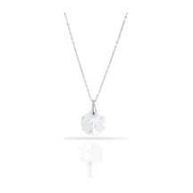 Madam&Matmazel Swarovski Tek Taş Beyaz Kristal Gümüş Kadın Kolye