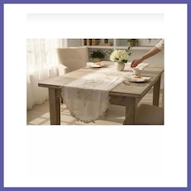 Bezos Masa Üzerine Runner, Masa Runneri Altın Simli İşlemeli Detaylı Simella 50 X 140 Cm Nıda