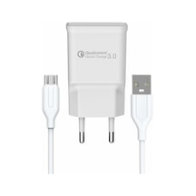 Yetty Fast Charger 3.0 A Qualcomm Adaptör + 1m Micro Usb Kablo Beyaz Yt-40m Yerli Üretim