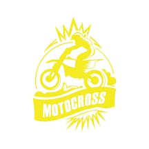 Motokros Sticker 17x17 Cm Sarı