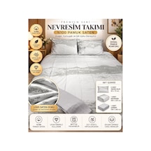 Slc Home %100 Pamuk Saten Şık Tasarım Çift Kişilik Nevresim Takımı 4 Parça Koyu Gri - 938556615 Gri