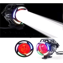 Motosiklet Sis Farı Drs U7 Led Mercekli Angel Xenon Far 2 Adet Takım