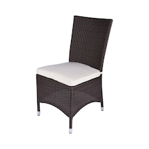 Haba Haba Bahçe Gredi Kolsuz Sentetik Rattan Koltuk 65*59*92.5 Cm Kahverengi