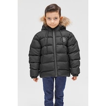 Benittokids Erkek Çocuk Natürel Kürklü Mont 51289 Siyah