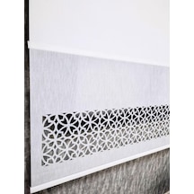 Bbb Çift Mekanizmalı Keten Lazer Kesim Tül Ve Stor Perde Mlt5017 Beyaz