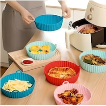 Airfryer Için Silikon Yanmaz Pişirme Kabı Silikon Kırmızı Diğer