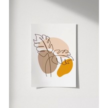 Çerçevesiz Poster Çizgisel Bitki No 2