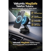 Mega Oto Market Vakumlu Magsafe Telefon Tutucu Manyetik Katlanabilir Araç İçi Telefon Standı