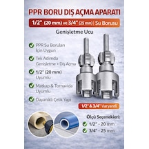 Pvc Pprc Boru İç Ve Dış Diş Açma Aparatı 20/25 Mm 2 Li Set