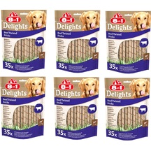 8in1 Delights Beef Twisted Sticks Biftekli Burgu Köpek Ödülü 35 Li X 6 Paket