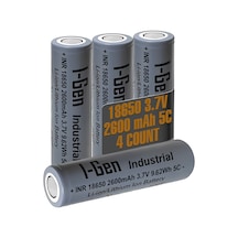 I-gen Industrial E002 Inr 18650 3.7v 2600 Mah 5c 9.62wh Li-ıon Şarjlı Pil Düz Başlı Lityum Pil 4'lü Paket