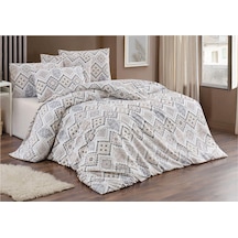Tek Kişilik Nevresim Takımı 160x220cm 2 Yastık Kılıfı Lastikli Çarşaflı 100x200+30 Gri - Sarı