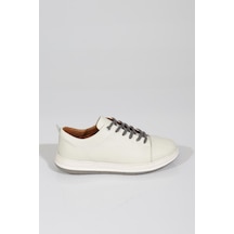 Dgn 20332 Erkek Bağcikli Sneaker Ayakkabi Kirli Beyaz