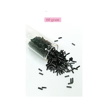 Uzun Boru Kesme Boncuk Çap 2mm Uzunluk 10 Mm - 60 Gram - Siyah - Bnc280