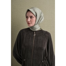 Armine İpek Eşarp 2027 Kış - 9601-32 Açık Yeşil Twill Gül Kurusu
