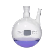 Borox Dibi Yuvarlak Şilifli İki Boyunlu Cam Balon 2 L