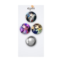 The Ensemble Stars Rei Sakuma 3'lü Metal Rozet Seti 58mm İğneli Buton Çanta Yaka Rozeti Çok Renkli